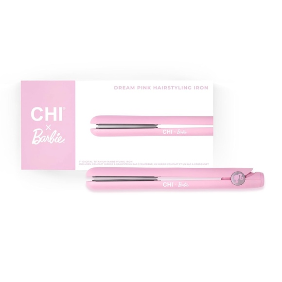 CHI x Barbie Dream Pink 1" Digital Titanium Hairstyling Iron - Picture 1 of 9